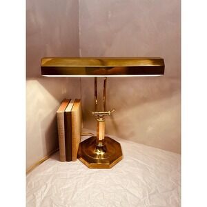 Vintage Brass Bankers Piano Desk Lamp Adjustable 1988 Dynasty 14.5x13